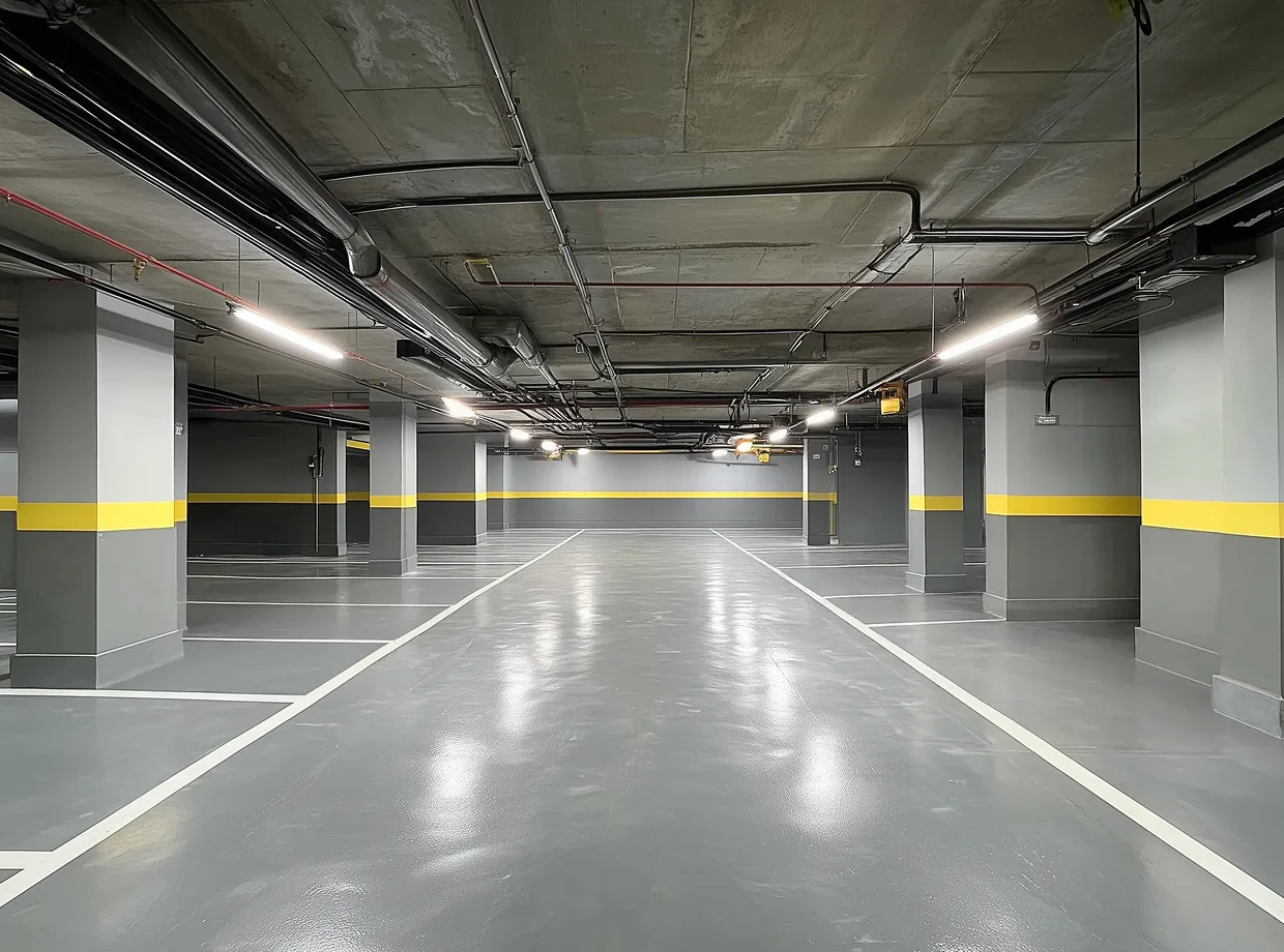 Revêtement de sol en résine époxy/polyuréthane pour parking